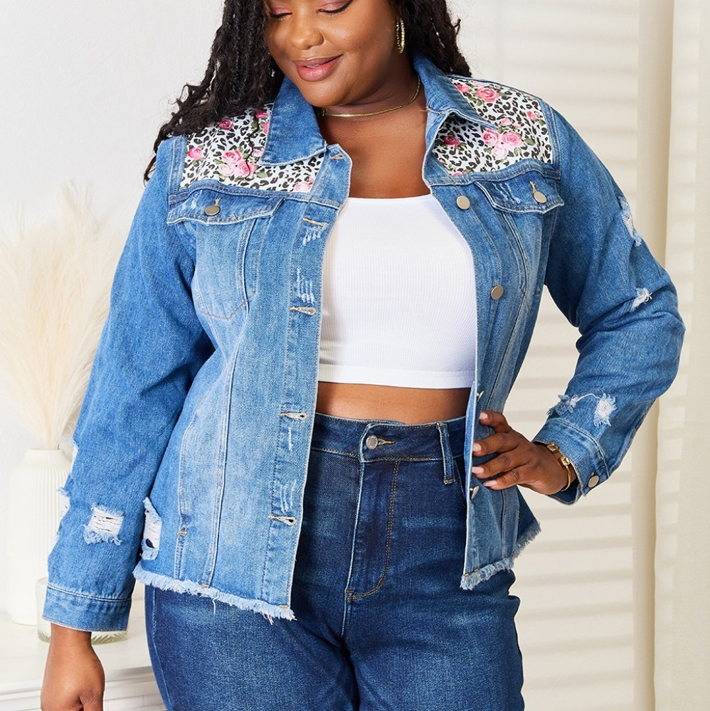 Leopard Rose Distressed Jacket - Picture 6 of 10